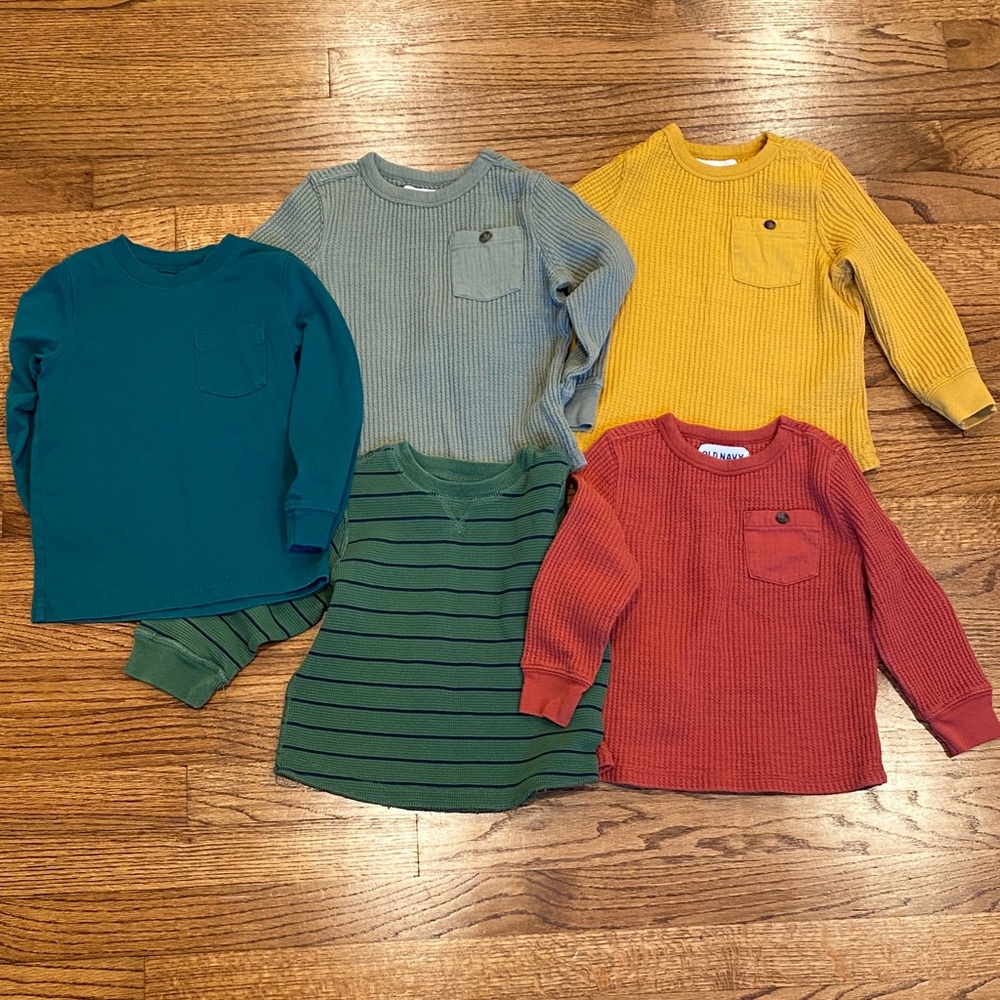 Boys or gender neutral fall/winter long sleeve shirt bundle